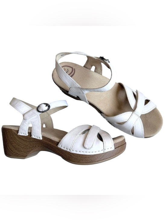Shoes - Dansko Season White Leather Sandals Adjustable Shoes Women’s EU 40 US 10